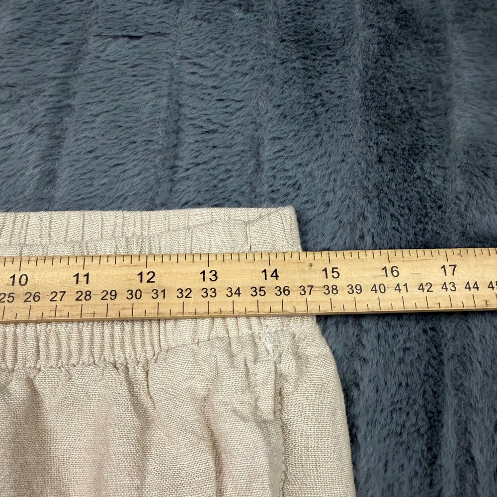 Old Navy Womens Straight High Rise Linen Blend Comfort Waist Pants Beige Size M - Picture 2 of 9